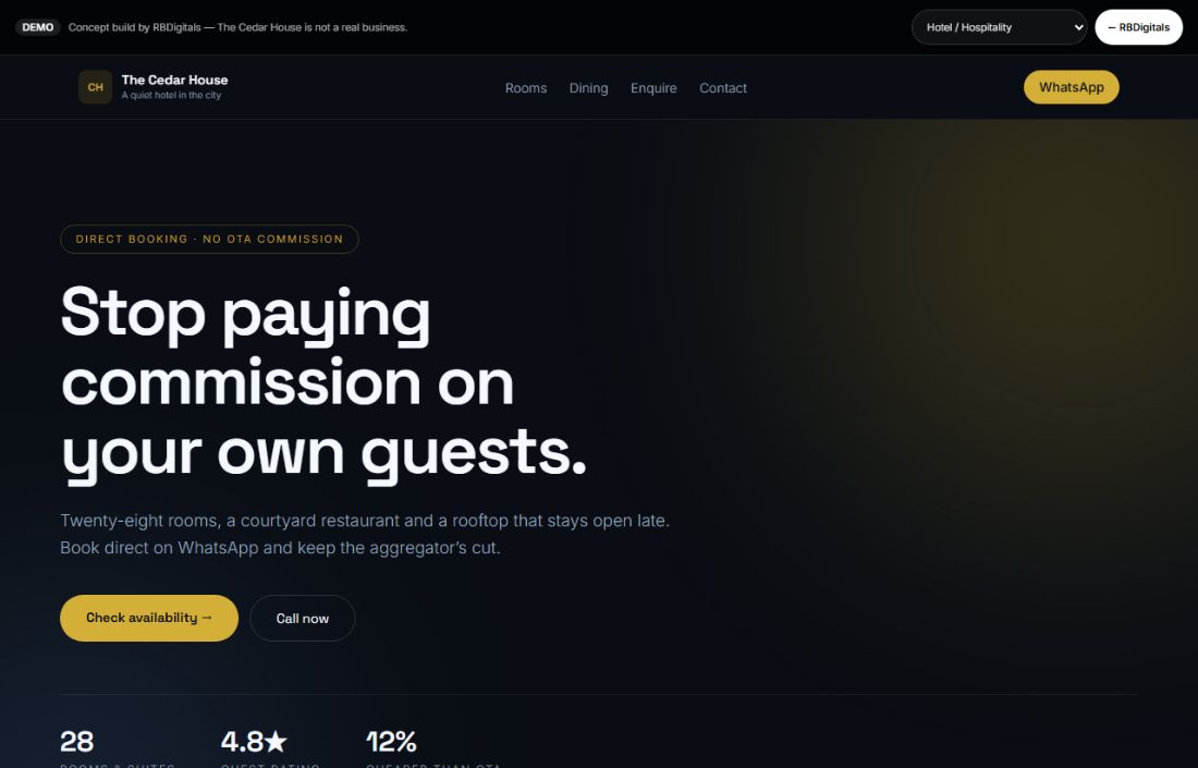 The Cedar House website preview
