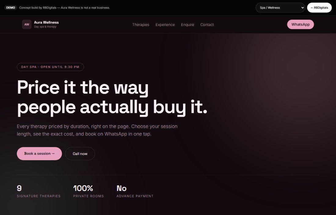 Aura Wellness website preview