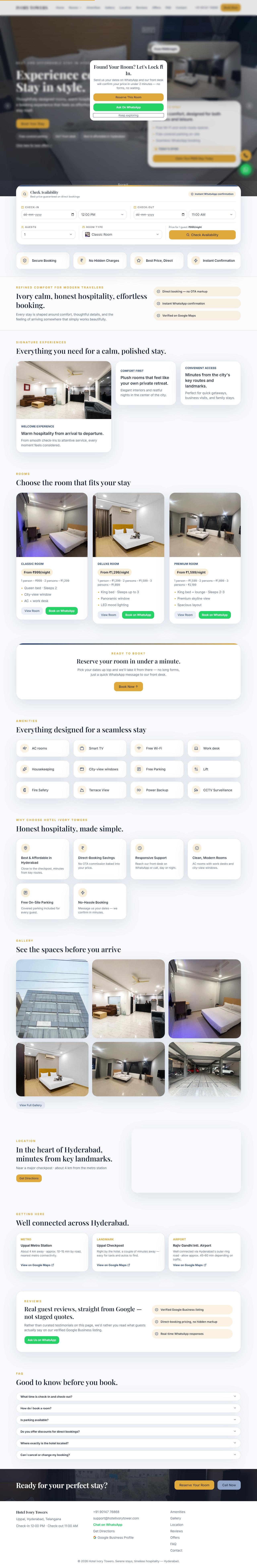 Hotel Ivory Towers website preview