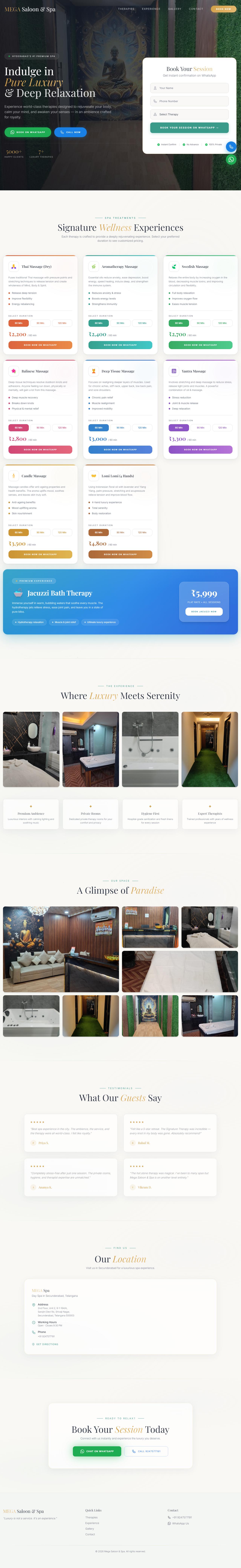Mega Saloon & Spa website preview