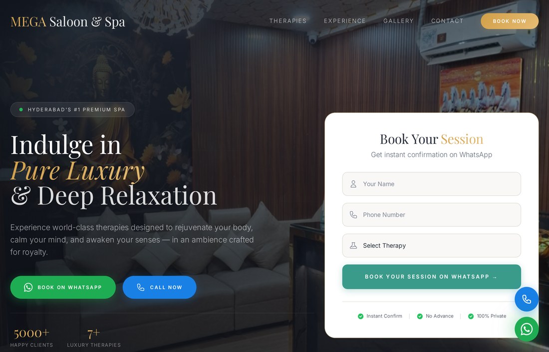 Mega Saloon & Spa website preview